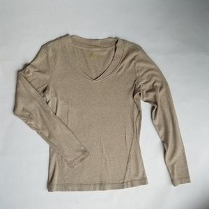 Oatmeal fitted casual top